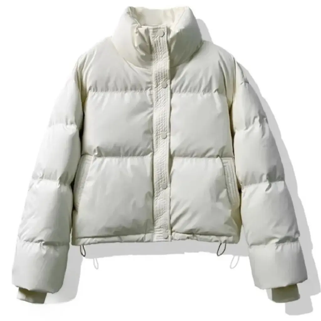 

Зимняя высококачественная женская куртка из искусственной кожи, модная утолщенная верхняя одежда с воротником-стойкой, свободная посадка, не требующая стирки хлопковая верхняя одежда