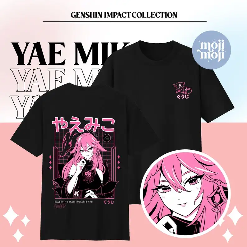 

Рубашка Genshin Yae Miko, футболка Genshin Impact, геймерская рубашка, Merch Yae Miko, товары для фанатов, игровая рубашка, хлопковый дышащий топ