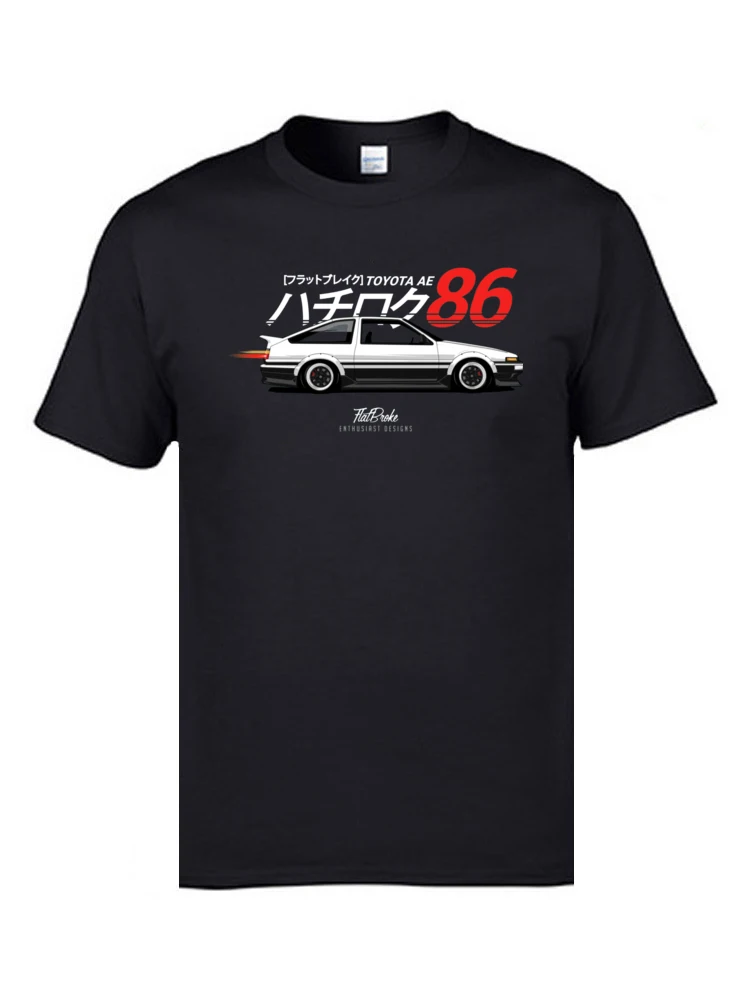 AE86 Initial D JDM Tee GTR Japanese Cars Engine Type T Shirt. Short Sleeve 100% Cotton Casual T-shirts Loose Top Size S-3XL