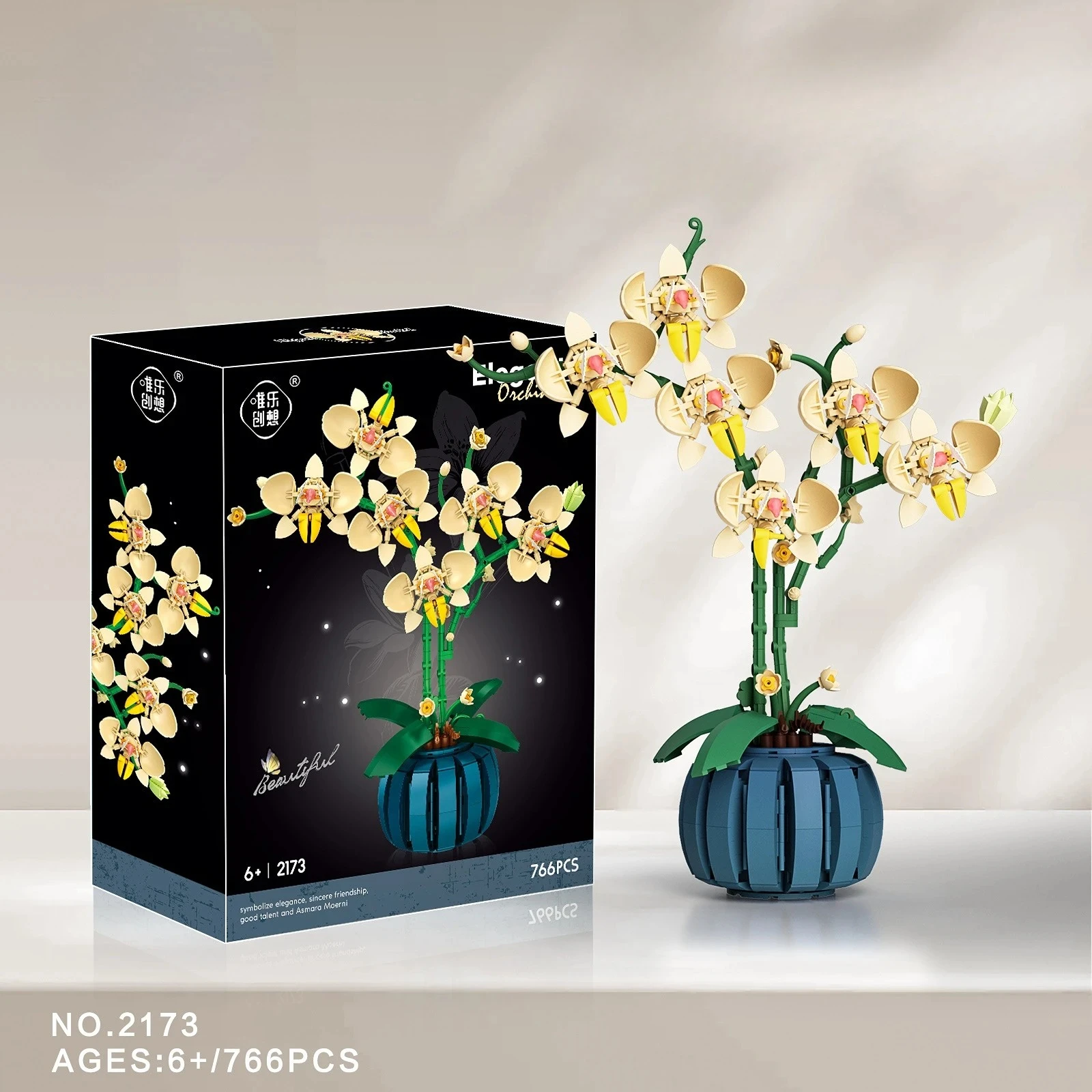 

Flowers Bouquet Orchid Building Blocks Bonsai Plant Model Bricks Artificial Romantic Home Decoration Toys Birthday Gift For Girl