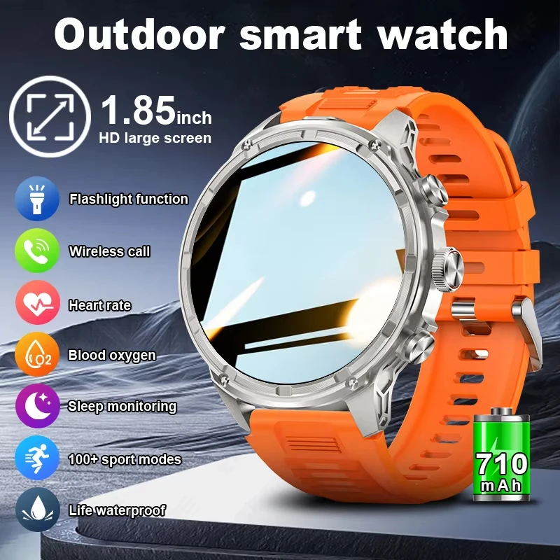 

2026 New 710 mAh V69 1.85-inch Ultra HD 360*360 AMOLED Smart Watch Men GPS Bluetooth Call 100+ Sport Fitness IP68 smartwatch