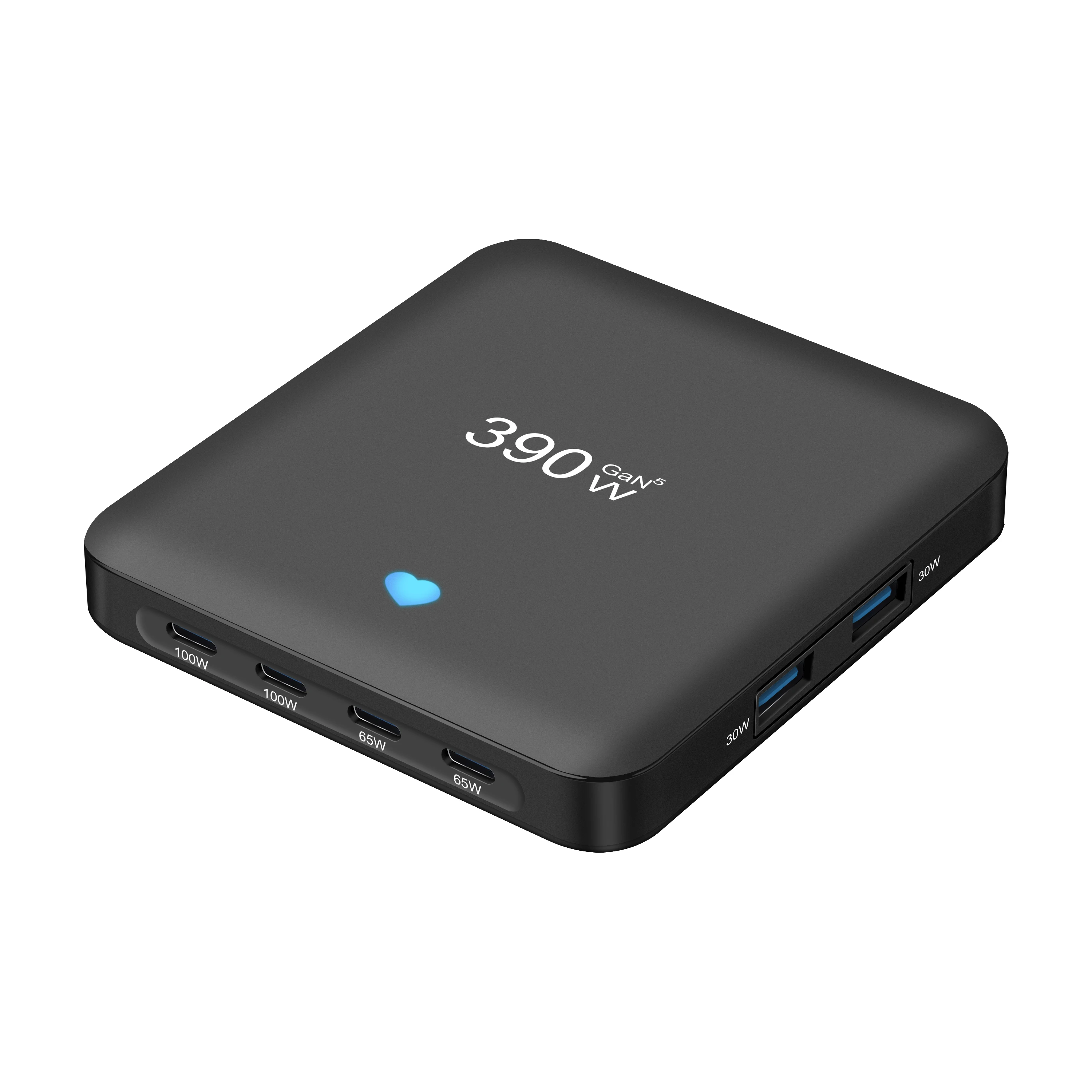 390W GaN Desktop Charger 8-port Type C PD Charger 3.0 Type C Portable Fast Phone Charger For Samsung Iphone17 16 15 Pro Max