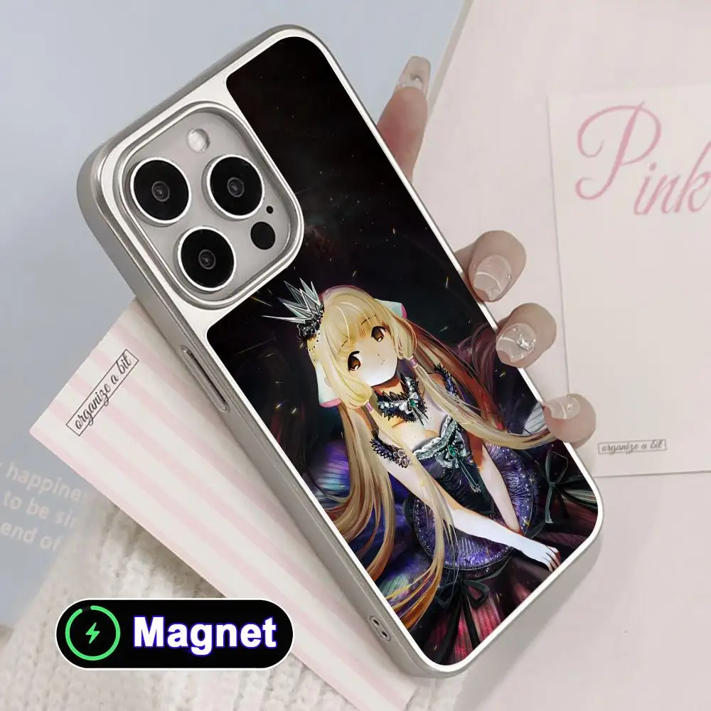 

Anime Chobits Chii Silver Plating Magsafe Mobile Phone Case for iPhone 17 16 15 14 13 12 11 Air Pro Max Plus Colorful Cover