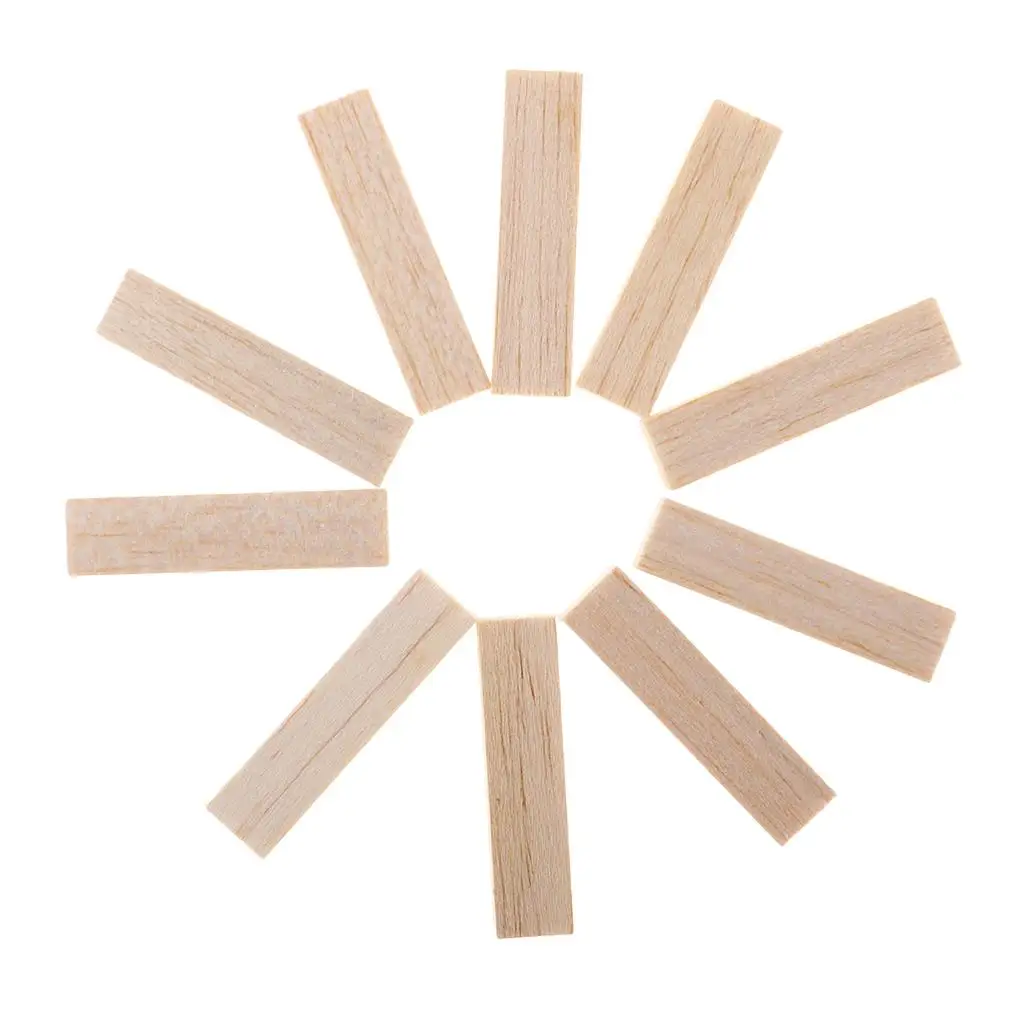 10x houten staven Balsa vierkant stokblok voor doe-het-zelf kerstornament 50/80 mm