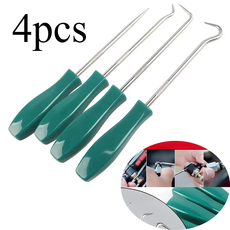 4Pcs 136.5mm Car Auto Vehicle Oil Seal Screwdrivers Set O-Ring Seal Gasket Puller Remover Pick Hooks Repair Tools for car