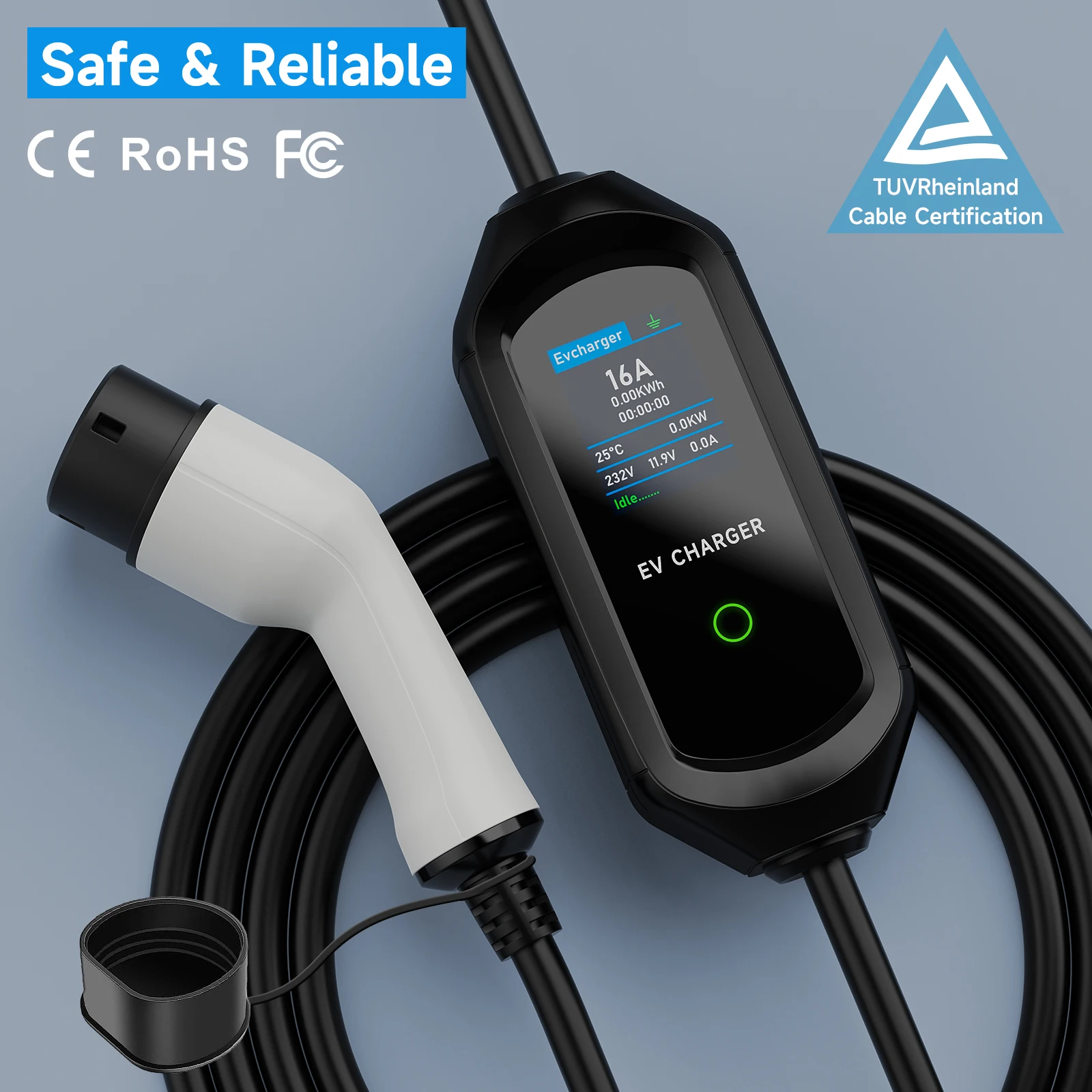 AFEEV 3.5KW 16A 1Phase Portable EV Chargeur Vope2 IEC62196-2 Électrique Chargeur De Voiture EVSE Charge Rapide Wallbox EV Station De Recharge