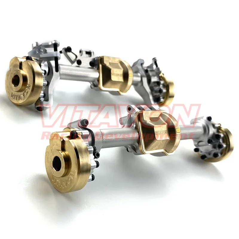 VITAVON Front & Rear Axle Housing set CNC Alu7075+Brass for Traxxas TRX-4 1:10