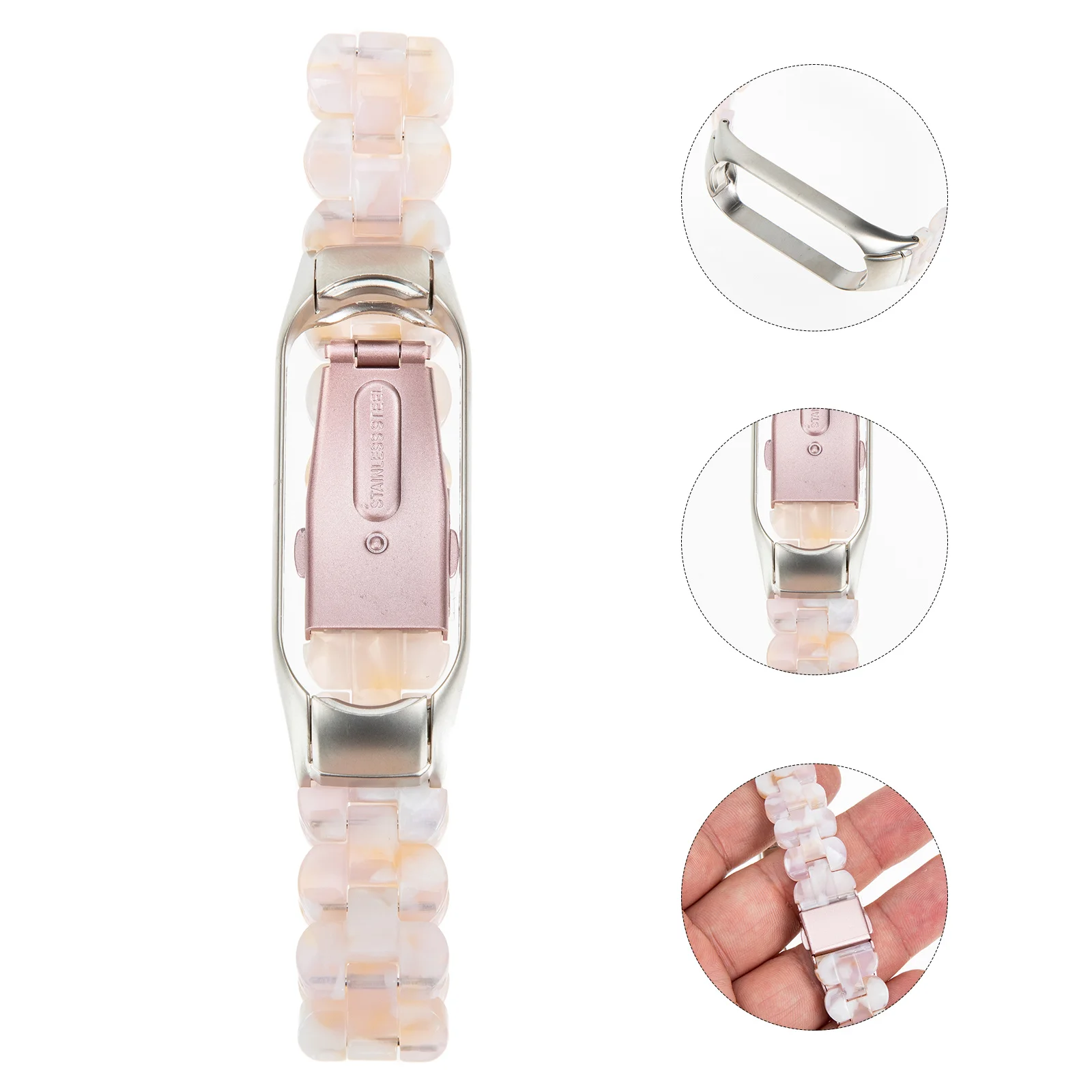 

Band Strap Stainless Steel Quick Release Resin Watch Band Compatible With Xiaomi 5 6 Replacement Watch Strap For