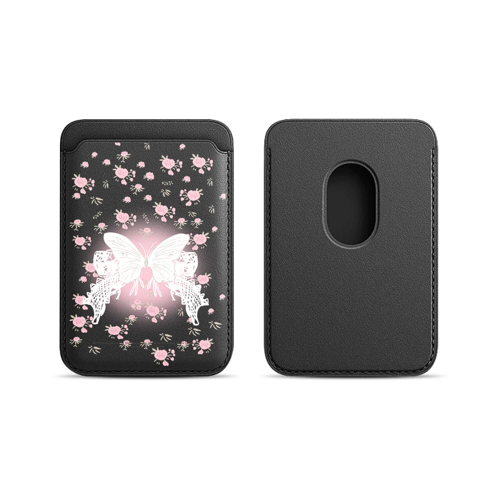 Bow Flower INS Leder-Kartenetui Handyhülle Kartenhalter für Magnetische Hülle Geeignet für alle iPhones für Magsafe Karten-Handytasche – Detail 9