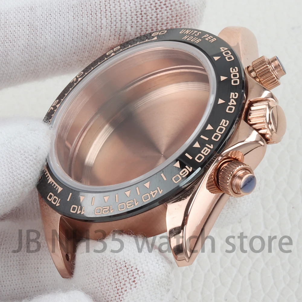 40MM Quartz Chronograph Stainless Steel Watch Case Sapphire Glass 100M Water-resistant For Seiko DAYTONA VK63 VK64 Movement view 2