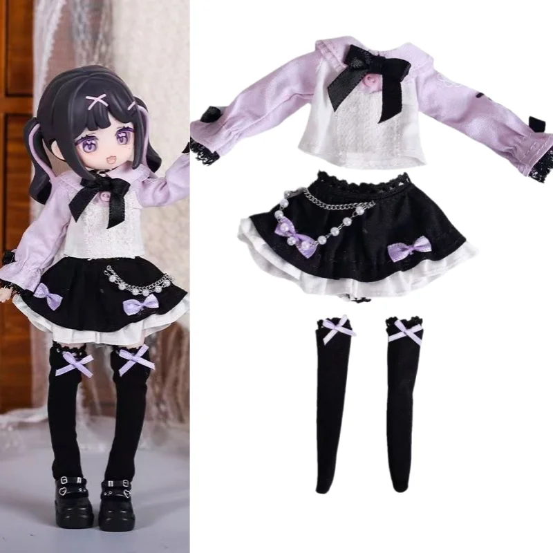 

Комплект одежды для кукол BJD Obitsu 11 (1/12): милая кружевная юбка, рубашка, чулки для кукол OB11 GSC