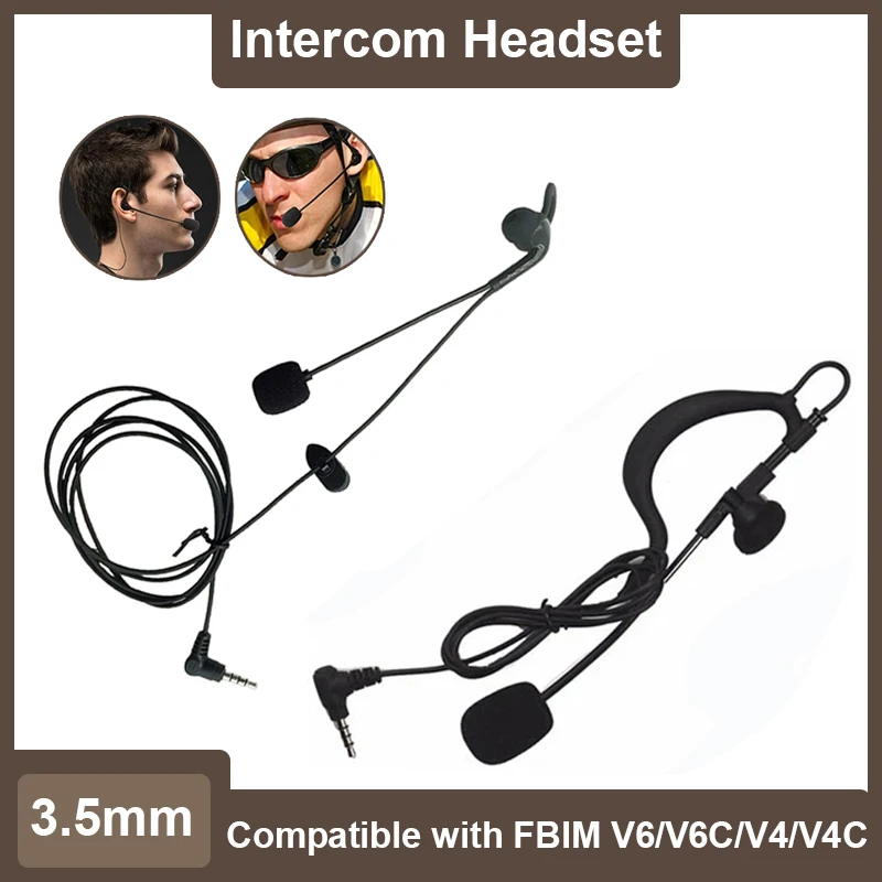 

3.5mm Right Ear Headset Compatible with Goref FBIM V6/V6C/V4/V4C Referee Intercom Headset Suitable for Cycling and Soccer Games