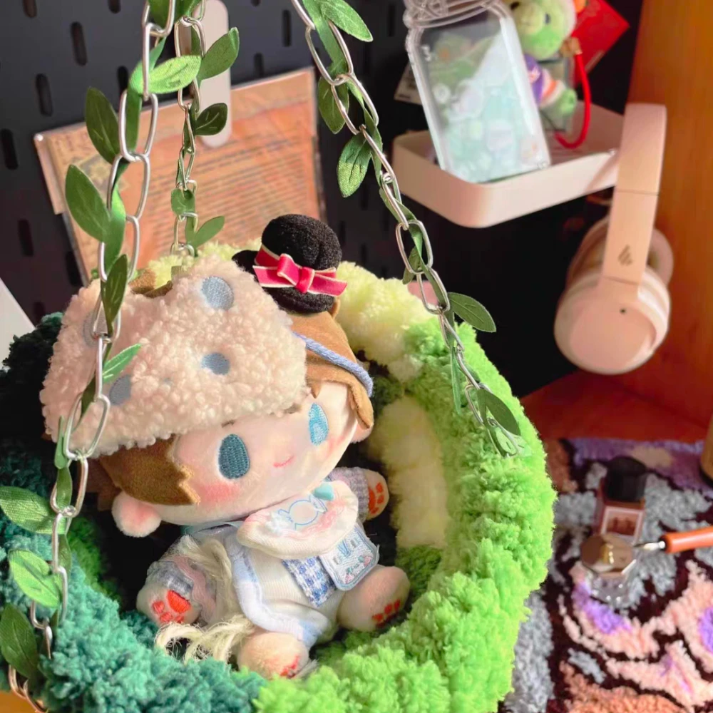 

For 15/17cm Labubu Forest Style Doll Hanging Hammock Cute and Exquisite Plush Colorful Bed Doll Decoration Accessories