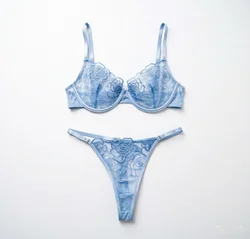2 Pieces Sexy Lingerie Set Women Babydolls Erotic Floral Bra Set Erotic Lingerie Female Lace Brief Underwear Sets