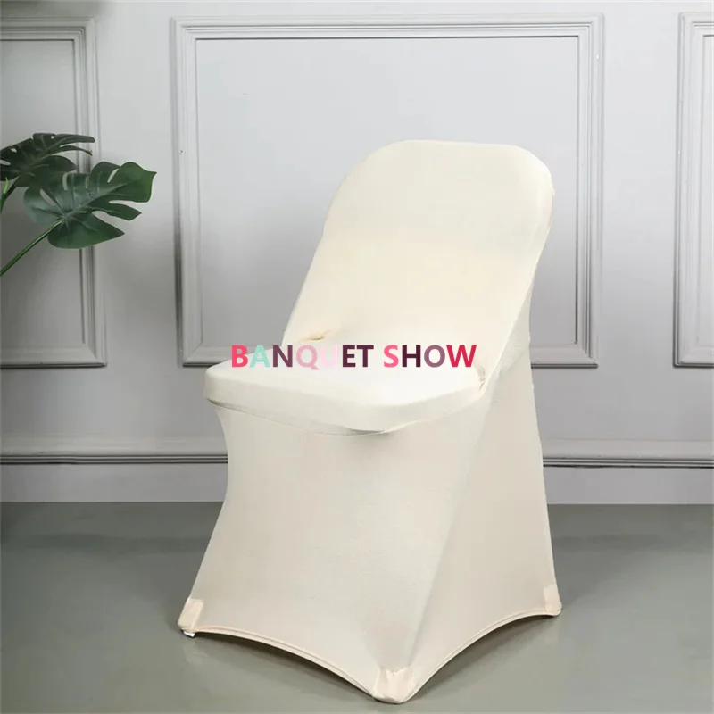 Ivory Color Sretch Folding Chair Cover Banquet Wedding Covers Event Party Hotel Decoration