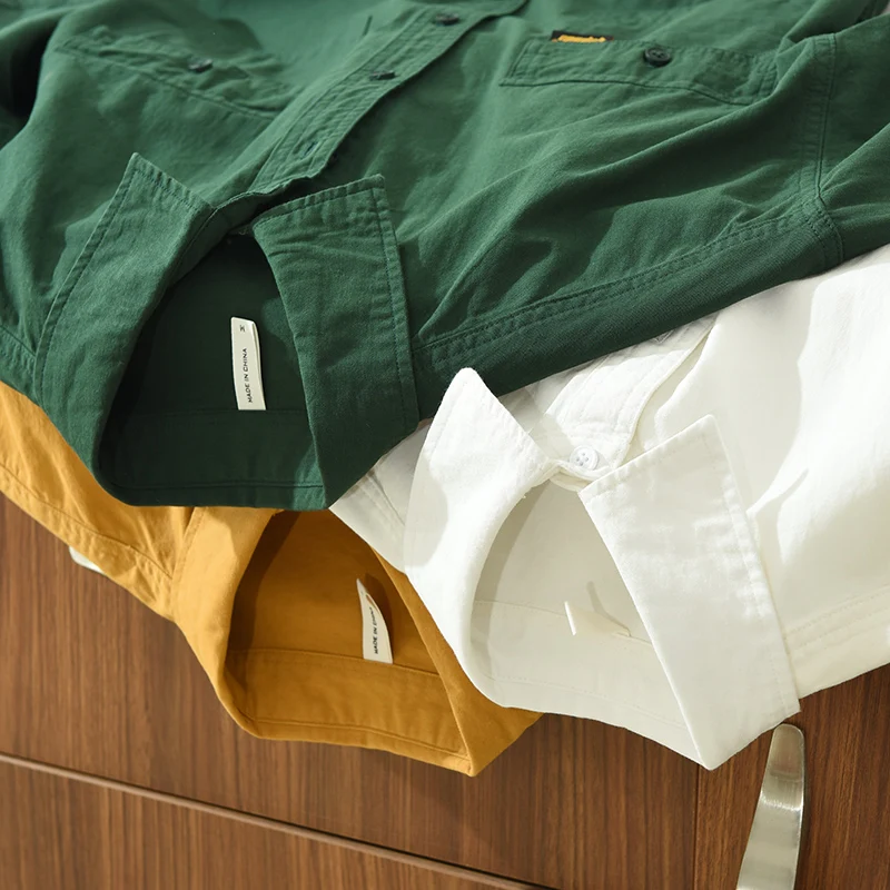 

New Arrivals Short-sleeve Casual Cotton Quality Shirt Men Brand Trend Solid Comfortable Top Clothes Plus Size Chemise Homme