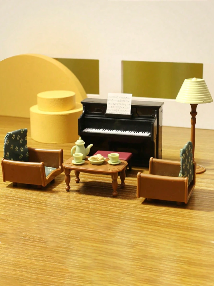 1:12 móveis em miniatura floresta família simulação cena modelo kit variou cena combinação conjunto casa de bonecas brinquedo para presentes da menina brinquedos