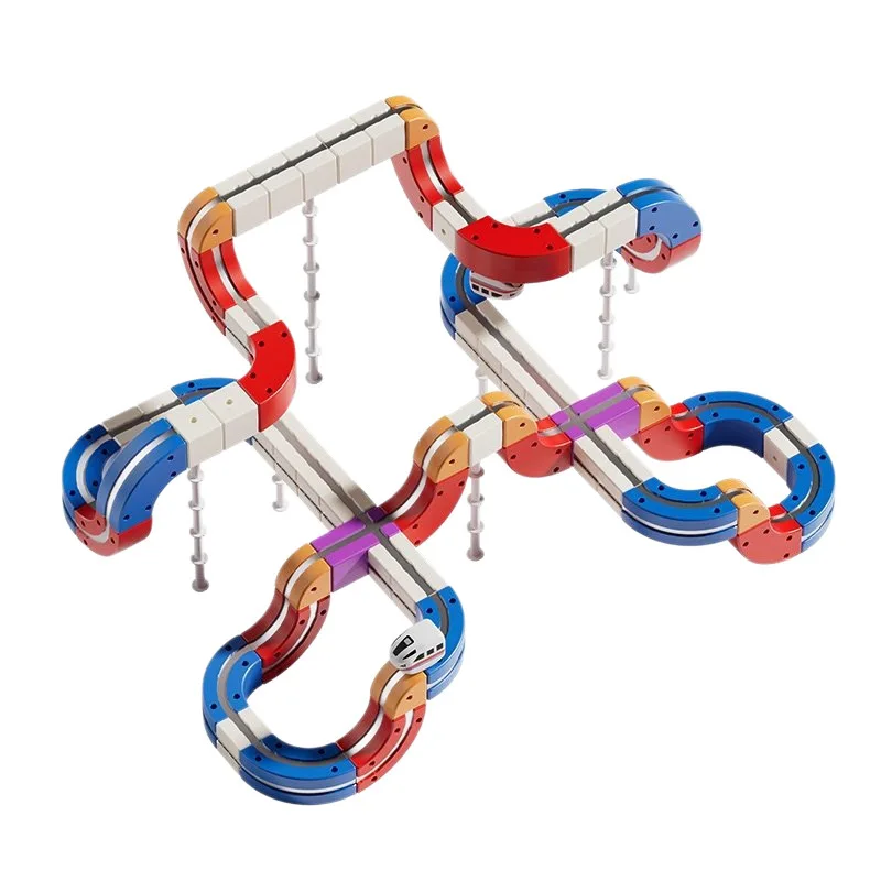 New Children'S Magnetic Rail Car 3d Magnetic Puzzle High-Speed Train Diy Fun Children'S Favorite Toys.