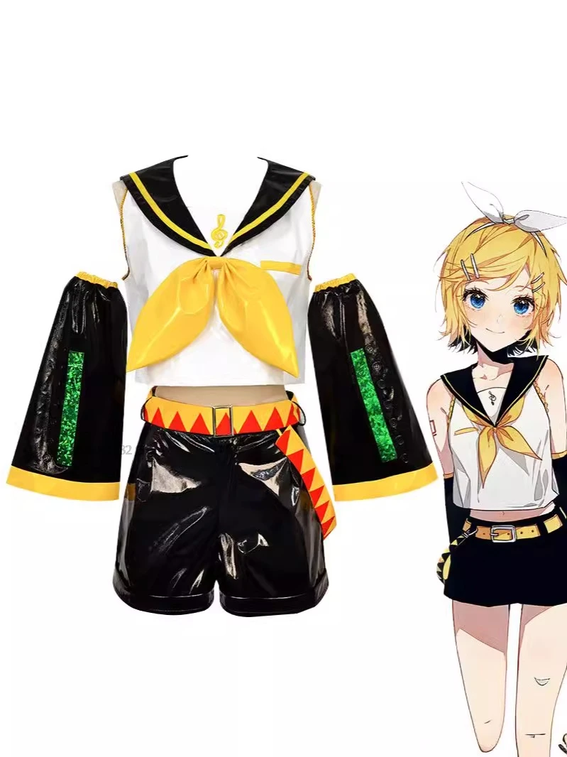 Anime Rin Len Cosplay Costume Len Rin Cosplay Len Costume Kagamine JK Uniform for Halloween Costume Comic Con Outfits