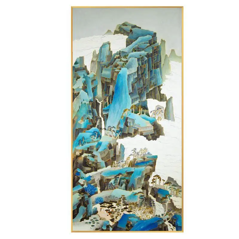 

Entrance silk enamel colored sand painting high-end decorative painting large landscape painting