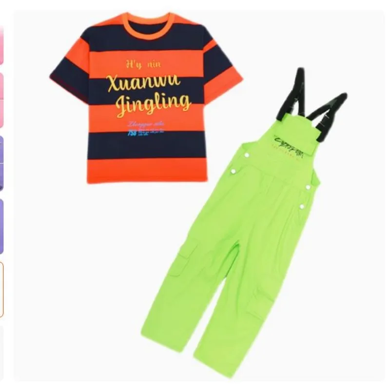 

fashionable etChildren's hip-hop and street dance performance suit, girl model runwaycostumefashionableboybackpack pants