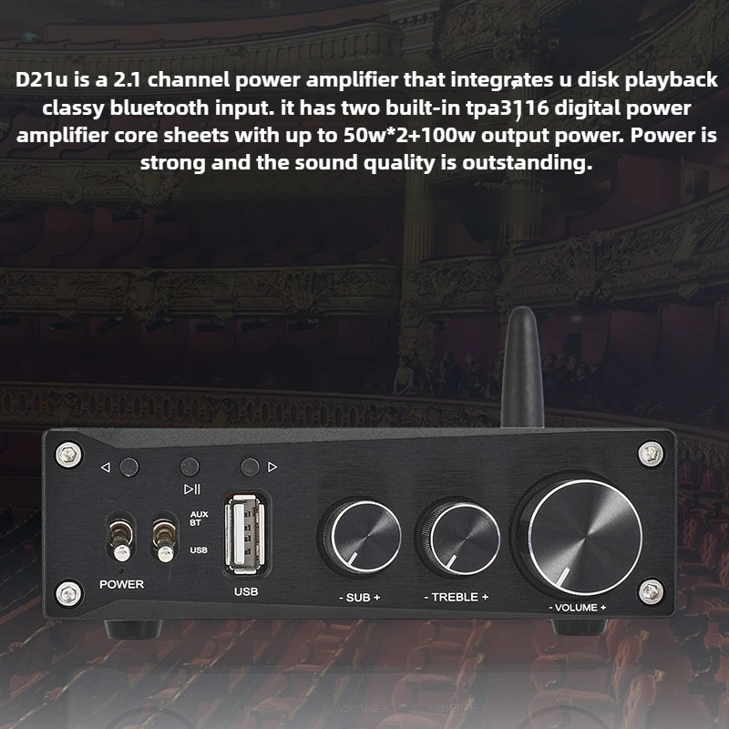 

TPA3116 2.1 High Power Class D U Disk, Audio Digital Fever HiFi Bluetooth 3034 5.1 Power Amplifier Home Power Amplifier