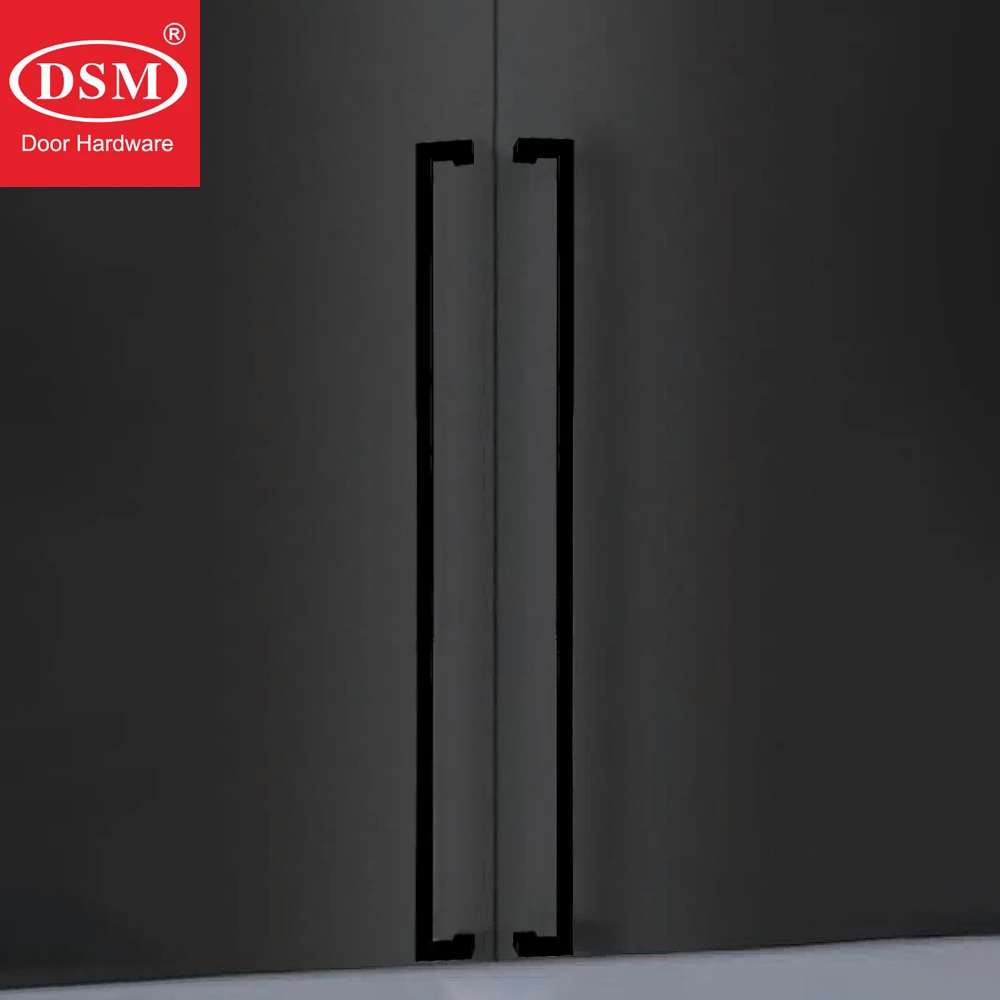 Stainless Steel Entrance Door Handle Black Square Tube Pull Handles Adequado para Madeira Vidro Porta de Metal 1200 mm Pa660 304