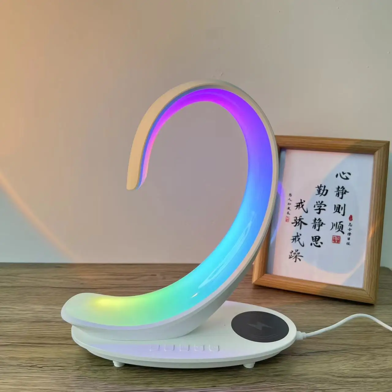 Luz noturna de carregamento sem fio, Desktop Swan Lamp, Bluetooth Speaker, Atmosfera, Decoração Home, Multifuncional, Colorido, Todo