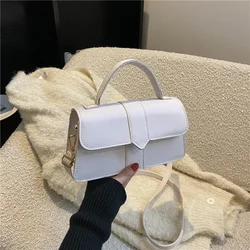 2024 Pure color simple texture handbag this year's popular fashion shoulder crossbody bag small square bag tid spring and summer