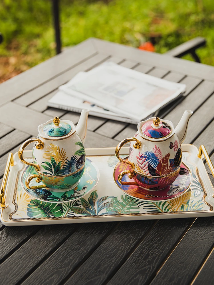 

European ceramic mother and child pot afternoon tea household tea set living room coffee table table light luxury