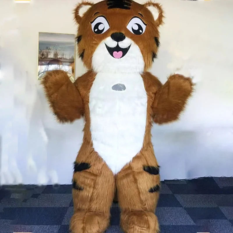 260Cm Tijger Opblaasbare Mascotte Tighnari Pluche Mascotte Kostuums Wandelen Volwassen Maat Carnaval Kostuums Feest Cosplay Kleding
