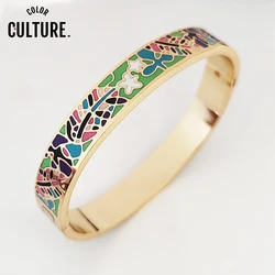 Color Culture Fashion Open Bangles for Women Stainless Steel Jewelry Best Friends Gift