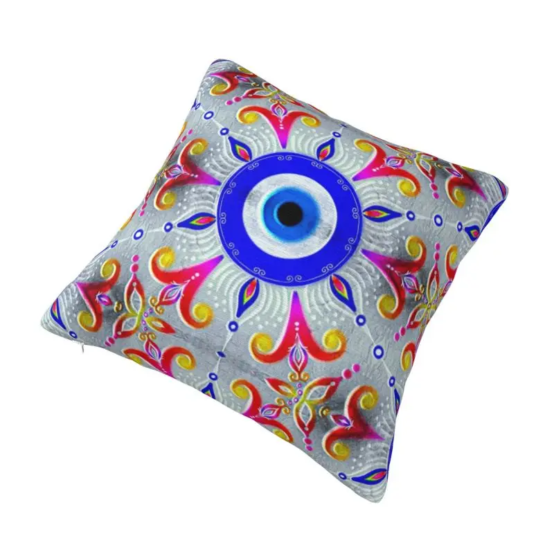 Funda de cojín con amuleto de mal de ojo Nazar Boncuk, cubierta de almohada cuadrada de terciopelo personalizada, 40x40cm, cultura turca, para coche