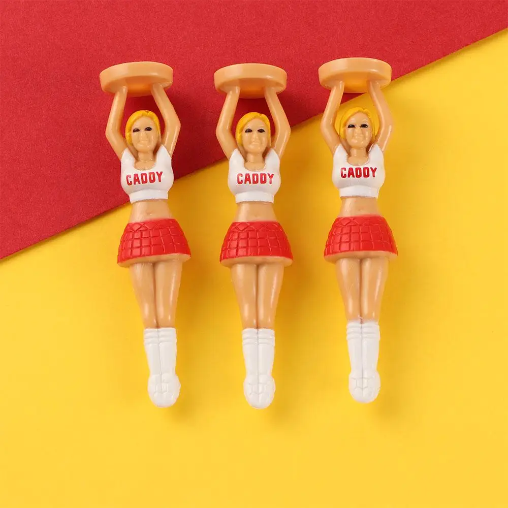 3Pcs Beauty Cheerleader Model Shaped Golf Ball Tees Holder Practical Golf Balls Standing Nail Training Golf Accessories