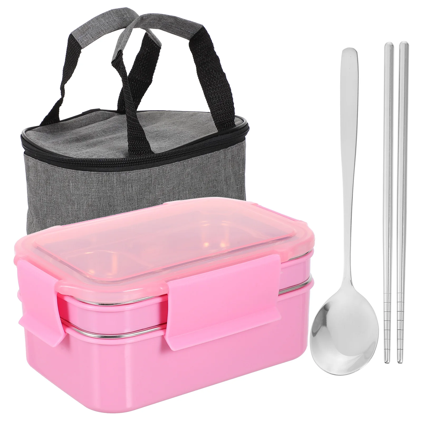 

1 Set Insulated Lunch Box Portable Bento Container With Compartments Heat Resistant Food Storage For School Office Home