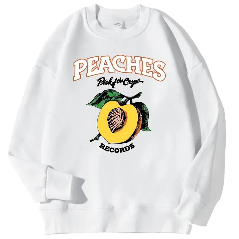 Peaches Records Men Sweatshirt Fe Hipster Fleece Sweatshirt Autumn Crewneck Casual Oversize Pullover Tops