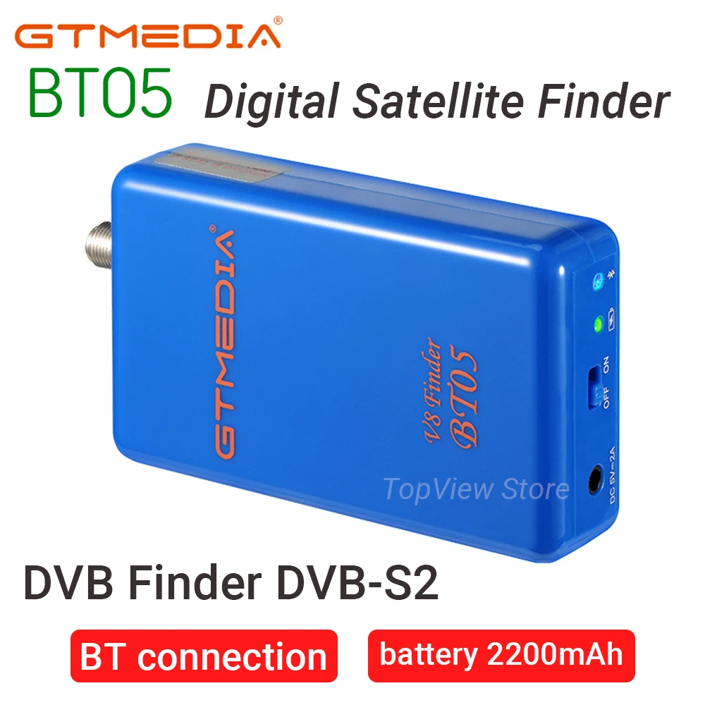 New GTMedia V8 Finder BT05 DVB S2 Satellite Finder Support BT Connection LNB Lithium Battery Satellite Selection