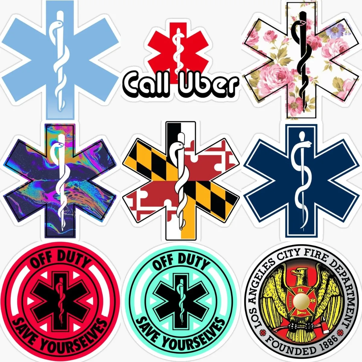 EMR Emergency Medical Responder Badge Sticker Motorcycle Bumper Laptop Vinyl Car Truck Wall Ambulance Table Helmet Bicycle Decal