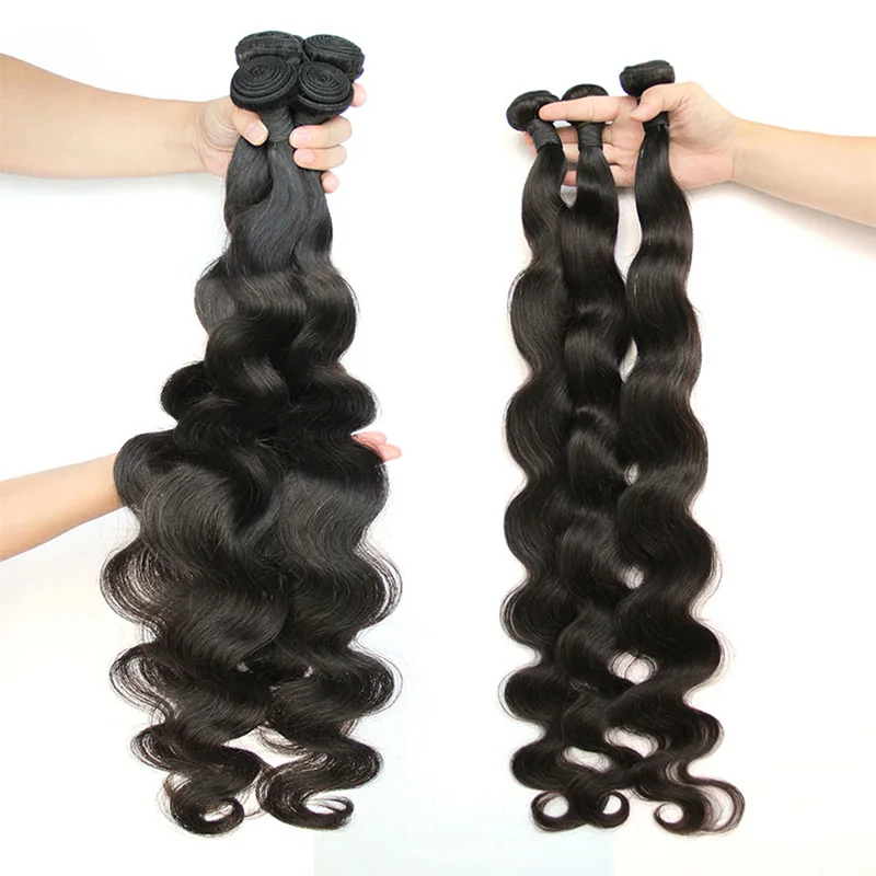 Brazilian Body Wave Bundles Human Hair Extension 26-40inch Long Human Hair Bundles For Weave 1PC Natural Black 100% Human Weft