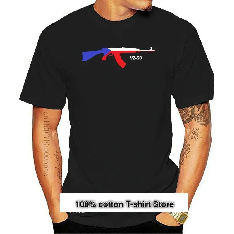 

Camiseta de manga corta para hombre, camisa de Vz 58 con el Rifle con la bandera de la República Checa 2021, novedad de 033772