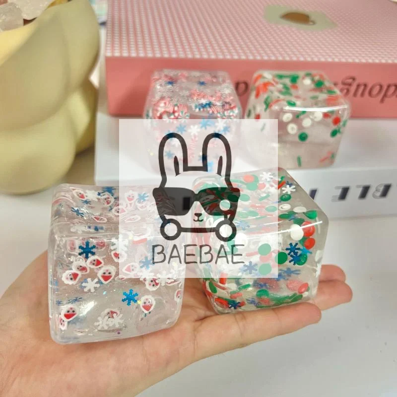 Juguete sensorial de la serie navideña, cubo de bolas antiestrés Taba, juguetes de tiro lento para niños y adultos, regalo relajante, 1 Uds.