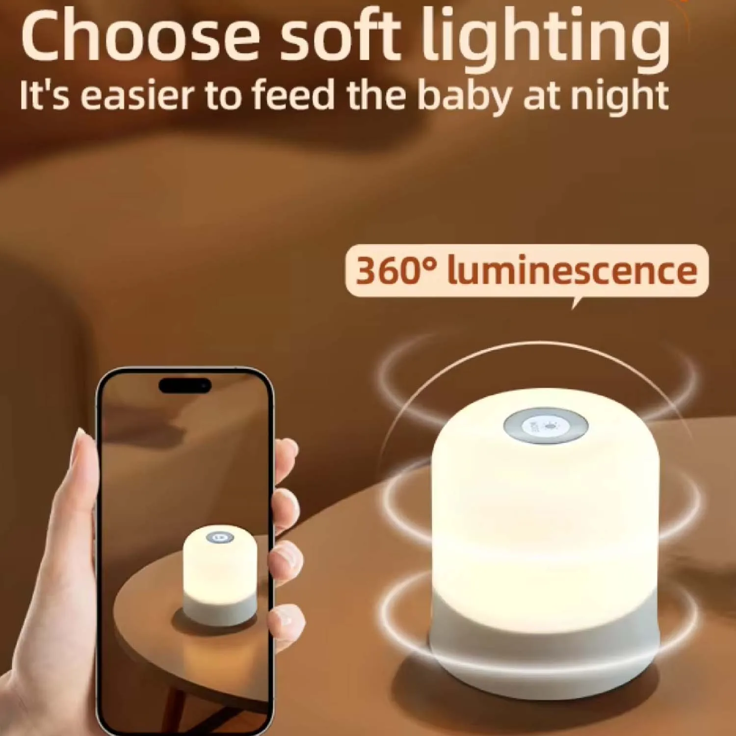1pcPortable Baby Night Light,3 Colours Egg Light for Nursery,Rechargeable Night Light for Kids,Small Cordless Table&Bedside Lamp