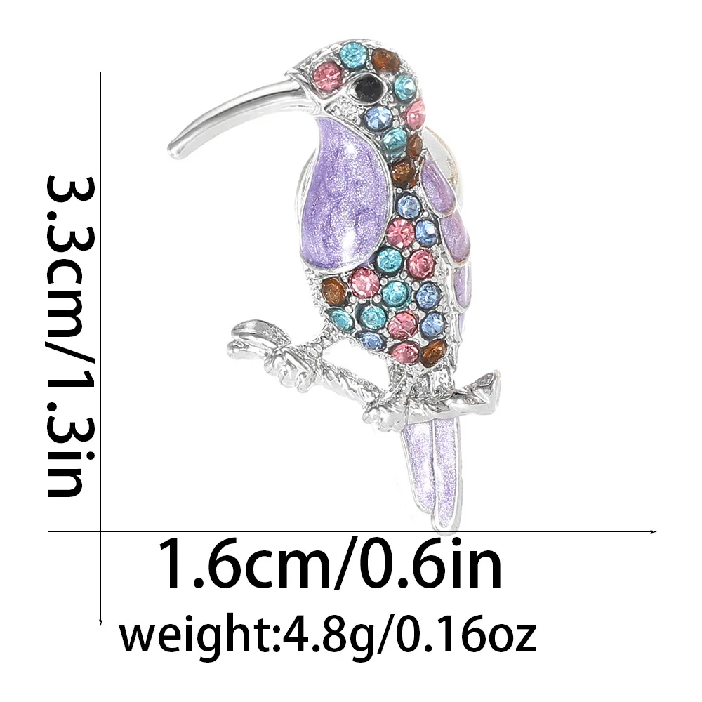 Drip Oil Brooch Colorful Hummingbird Brooch Diamond-Encrusted Brooch Diamond-Encrusted For Party Fashion Clothing Accessories