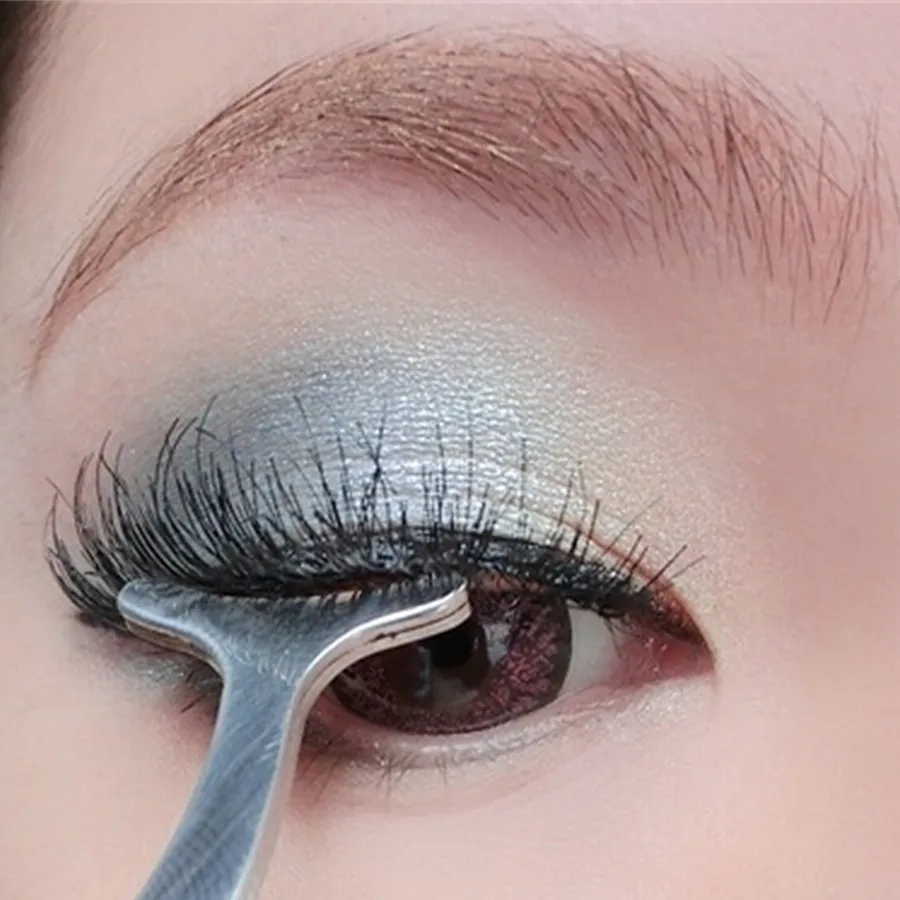 Klamra do rzęs ze stali nierdzewnej w kolorze tęczy, aplikator do podkręcania rzęs, narzędzie do makijażu kosmetycznego, pęseta, zacisk.