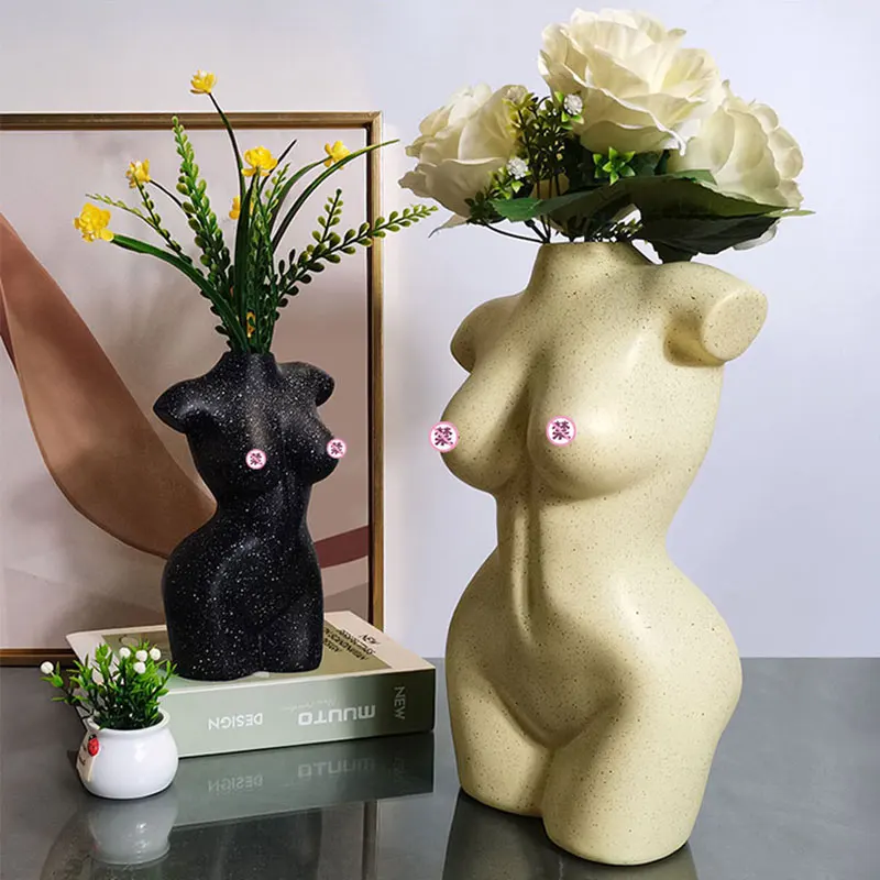 

Silicone Body Vase Concrete Mold Women Nude Torso Figurine Pot Mold Cement Vase Molds Art Bust Vase Plaster Mold