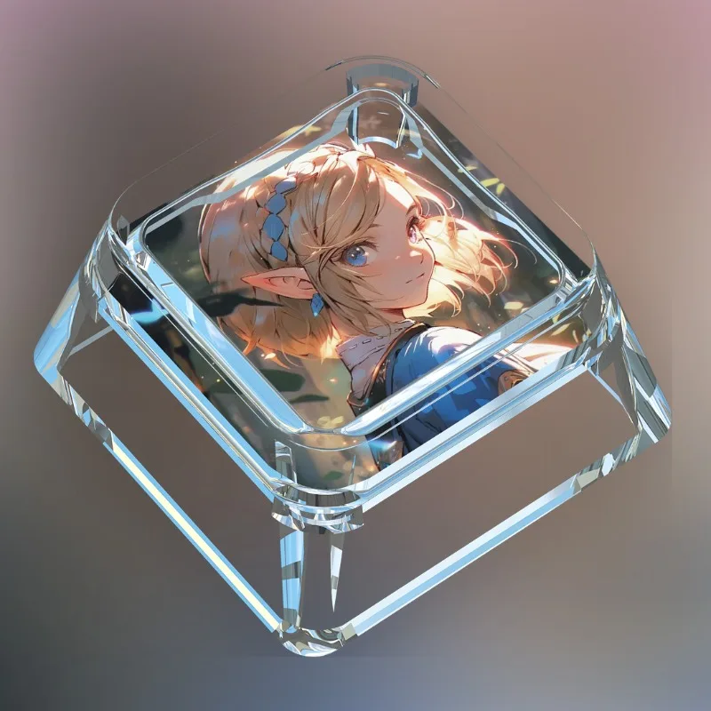 جديد أنيمي أسطورة زيلدا سلسلة واحدة Keycap الكرتون لطيف زيلدا الصليب محور لعبة لوحة المفاتيح الميكانيكية شفافة ESC Keycap #2