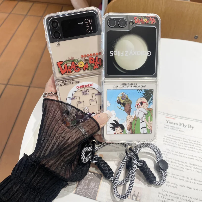 

Cute Anime Dragon Ball dragon Cartoon Folding Magsafe Wireless Charge For Samsung Z Flip 3 4 5 6 7 3D Dragon Ball Magnetic Stand