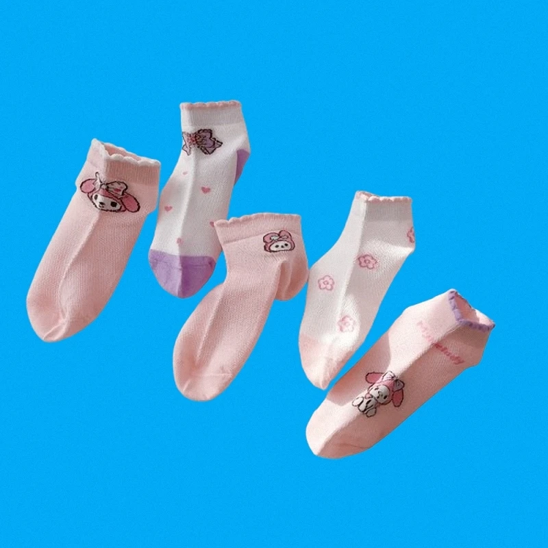 Chaussettes en coton peigné pour garçons, maille fine, chaussettes décontractées respirantes pour enfants, couleur bleue, 5/10 paires, printemps et été, nouveau, 2024