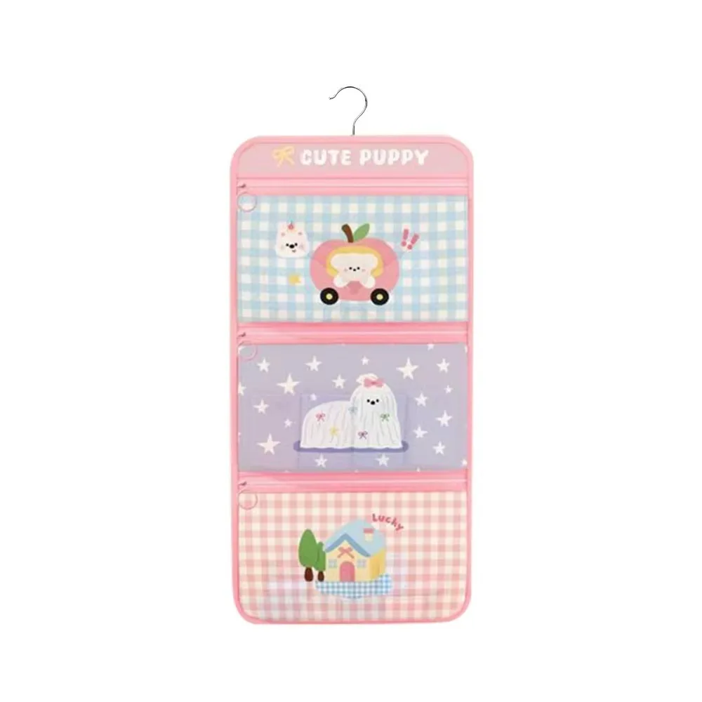 Cartoon Style 3-Layer Hanging Storage Bag Large Capacity Mesh Pockets Underwear Storage Hanging Bag Space Saving Breathable