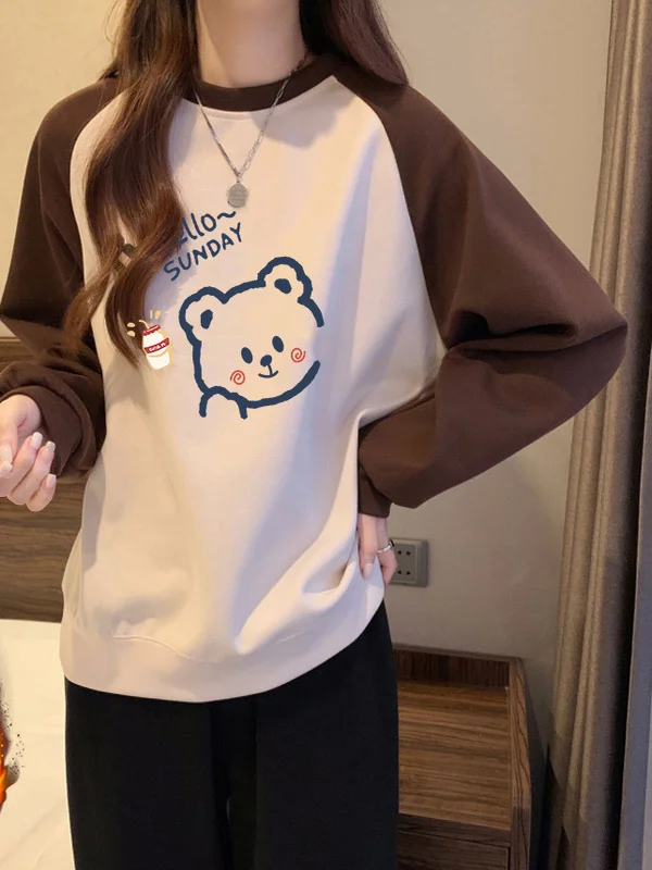 

Утепленная флисовая толстовка без капюшона женская, осенне-зимняя, с круглым вырезом, базовая кофта, черная, маленький размер, с дизайнерскими вставками на плечах